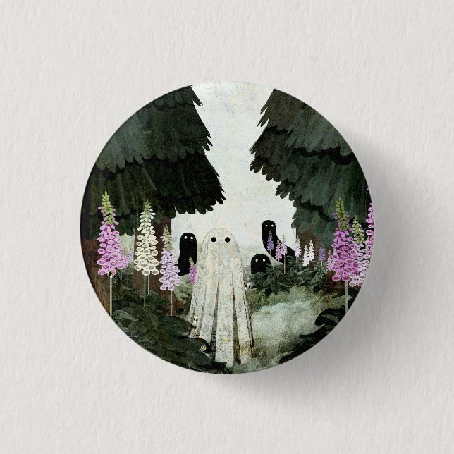 Bóton Redondo 2.54cm Foxglove Ghost (Frente)