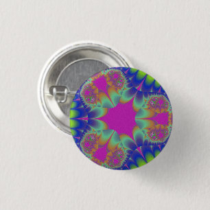 Bóton Redondo 2.54cm Fractal Cactus Bloom