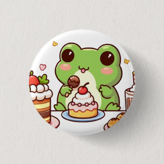 Bóton Redondo 2.54cm Frog eating cake