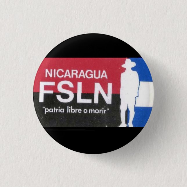 Bóton Redondo 2.54cm FSLN Nicarágua Libre (Frente)