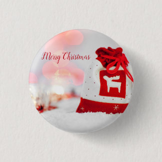 Bóton Redondo 2.54cm Fundo com Arco Vermelho Bonito