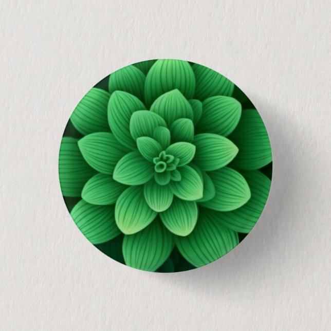 Bóton Redondo 2.54cm Fundo Verde Flores-77761 (Frente)