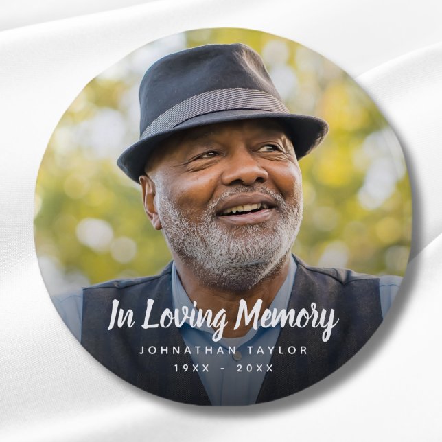 Bóton Redondo 2.54cm Funeral Personalizada do tributo Memorial Personal ("In Loving Memory" Photo Memorial Button)