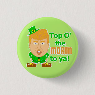 Bóton Redondo 2.54cm Funny Donald Trump Leprechaun
