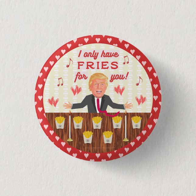 Bóton Redondo 2.54cm Funny Donald Trump Rápido Comida Fries Dia de os n (Frente)