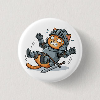 Bóton Redondo 2.54cm Funny Knight Cat Button