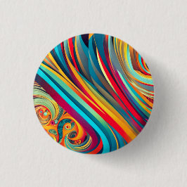 Bóton Redondo 2.54cm Fusão de Onda de Cor – Arte Abstrata de Redemoinho