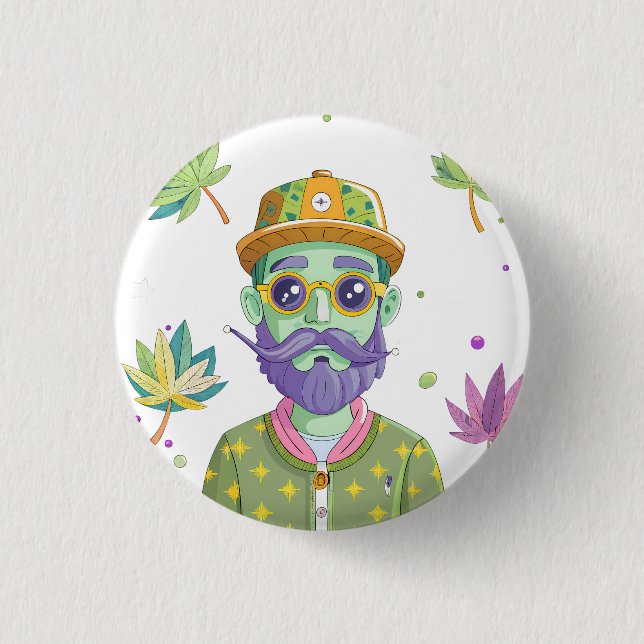 Bóton Redondo 2.54cm Futuristic Ride: Psychedelic Car Journey (Frente)