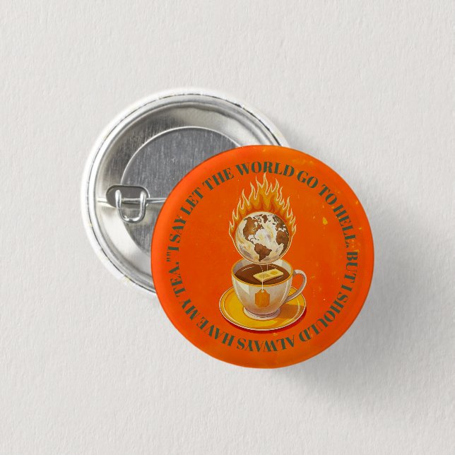 Bóton Redondo 2.54cm Fyodor Dostoevsky, citação do chá (Frente & Verso)