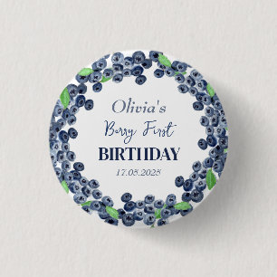 Bóton Redondo 2.54cm Garota de Bebê de 1rua da Primeira Festa de aniver