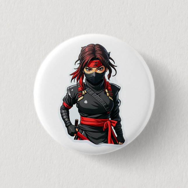 Bóton Redondo 2.54cm Garota Ninja (Frente)
