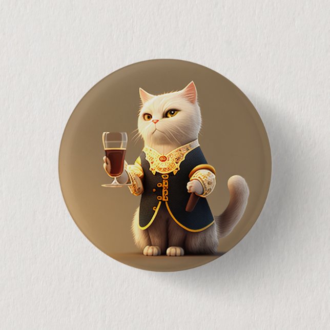Bóton Redondo 2.54cm Gateiro Pessoal, criado engraçado Kitten (Frente)