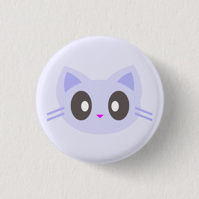 Bóton Redondo 2.54cm gatinho kawaii (Frente)
