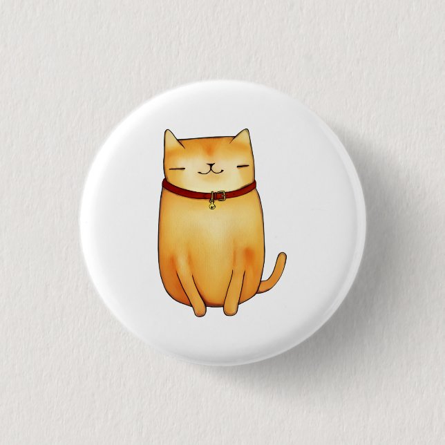 Bóton Redondo 2.54cm Gato (Frente)