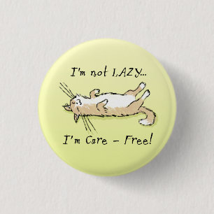 Bóton Redondo 2.54cm Gato despreocupado