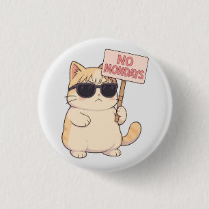 Bóton Redondo 2.54cm Gato Legal Sem Segundas-Feira Meme Estético