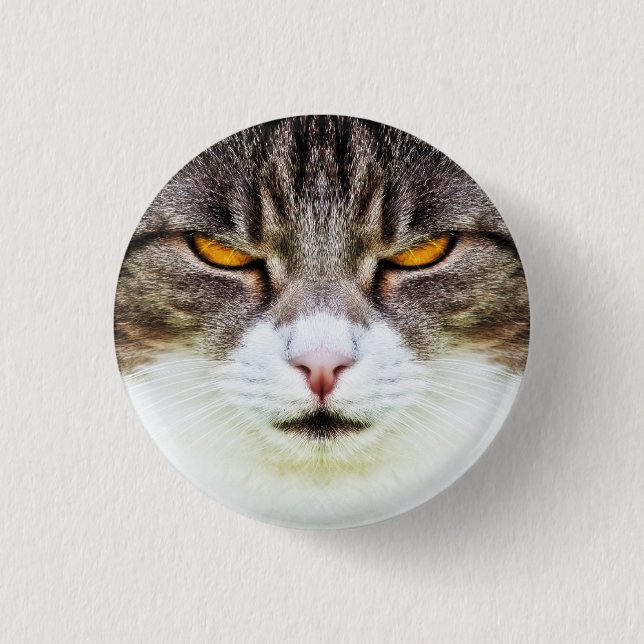 Bóton Redondo 2.54cm gato zangado (Frente)