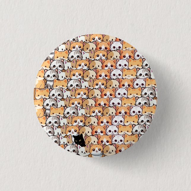 Bóton Redondo 2.54cm Gatos brancos, gatinhos laranja, animais de estima (Frente)