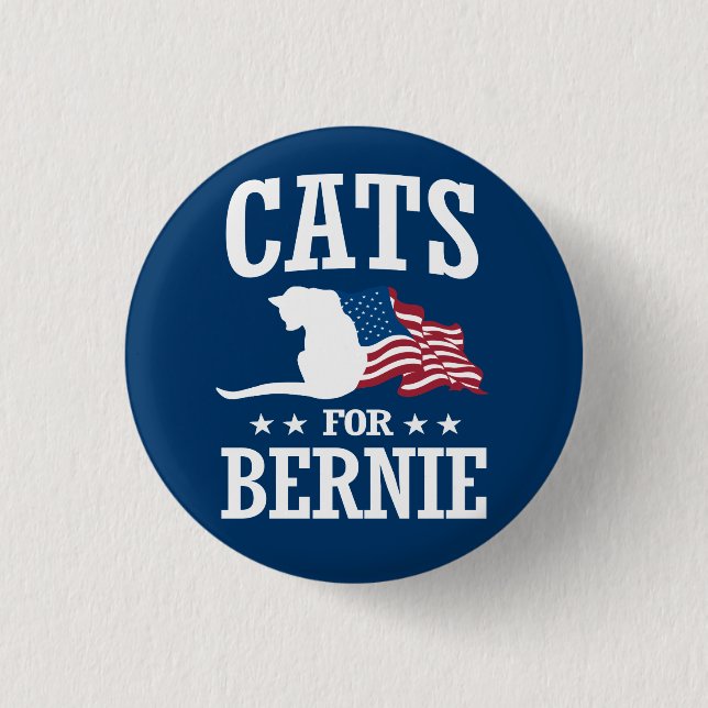 BÓTON REDONDO 2.54CM GATOS PARA BERNIE SANDERS (Frente)