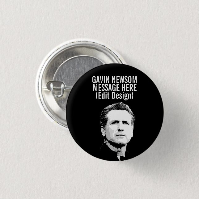 Bóton Redondo 2.54cm Gavin Newsom Personalizado (Frente & Verso)