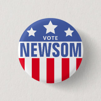 Bóton Redondo 2.54cm Gavin Newsom Vote Modelo