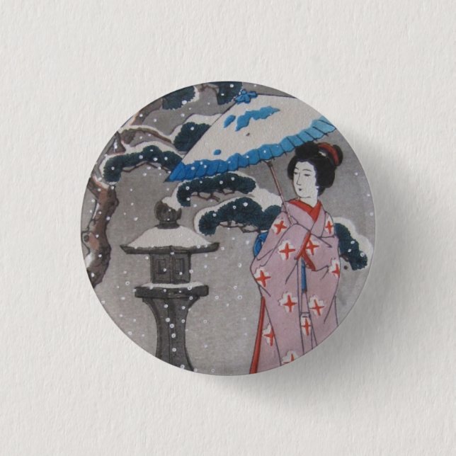 Bóton Redondo 2.54cm Geisha (Frente)