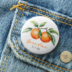 Bóton Redondo 2.54cm Gêmeos Chá de fraldas Laranja Vovó a Ser