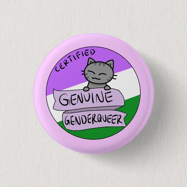 Bóton Redondo 2.54cm Genderqueer genuíno (Frente)