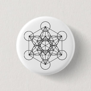 Bóton Redondo 2.54cm Geometria sagrado do cubo de Metatron