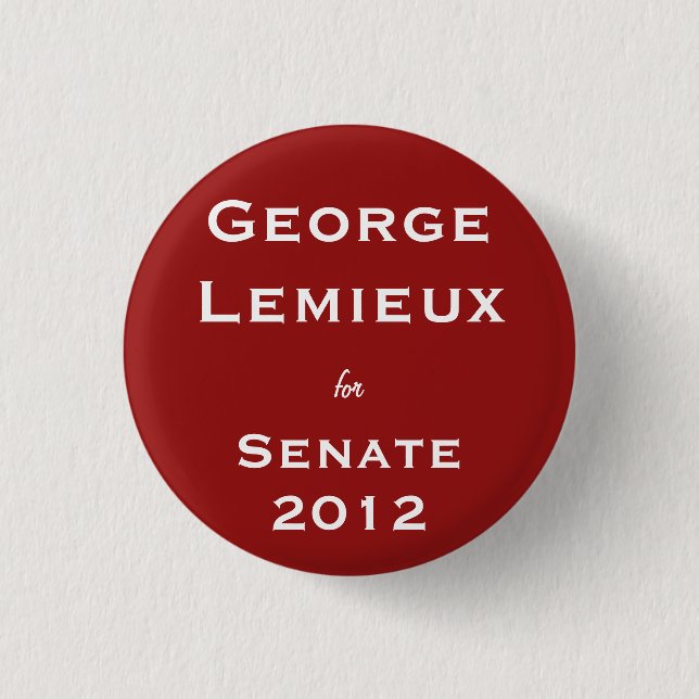 Bóton Redondo 2.54cm George Lemieux para o Senado (Frente)