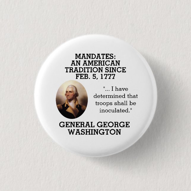 Bóton Redondo 2.54cm George Washington Ordena Desde 1777     (Frente)