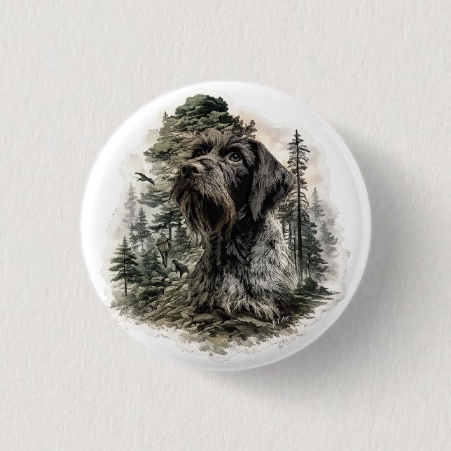 Bóton Redondo 2.54cm German Wirehaired Pointer (Frente)