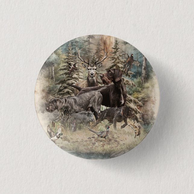 Bóton Redondo 2.54cm German Wirehaired Pointer (Frente)