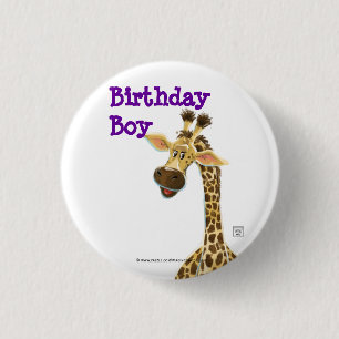 Bóton Redondo 2.54cm Girafa de animais de festa