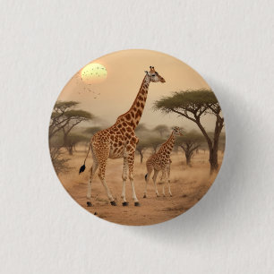 Bóton Redondo 2.54cm Girafas na África