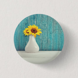 Bóton Redondo 2.54cm Girassóis num vaso