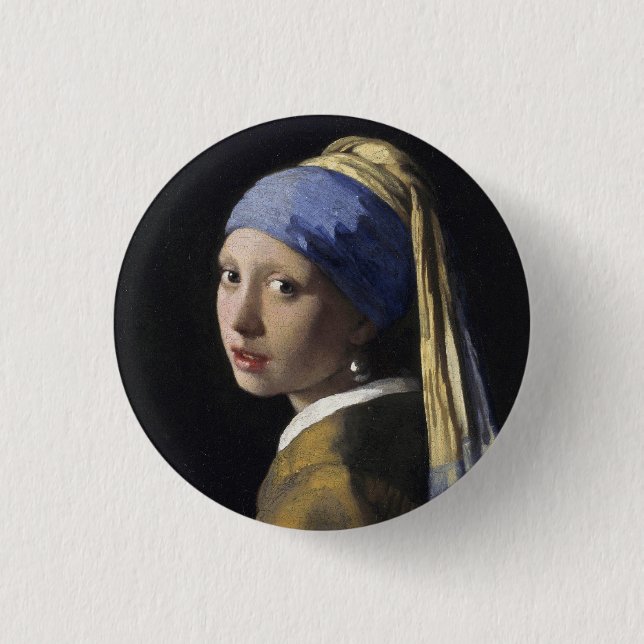 Bóton Redondo 2.54cm Girl with a Pearl Earring (Frente)
