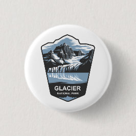 Bóton Redondo 2.54cm Glacier National Park Emblem