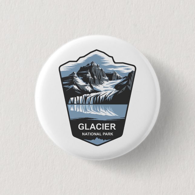 Bóton Redondo 2.54cm Glacier National Park Emblem (Frente)