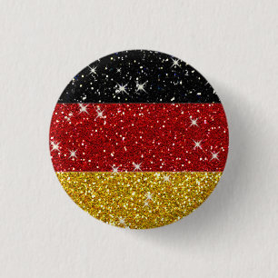Bóton Redondo 2.54cm Glitters Germany Flag com Sparkles