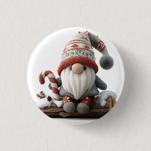 Bóton Redondo 2.54cm Gnomo de Natal bonito com uma Canela Doce em um Lo