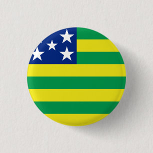 Bóton Redondo 2.54cm Goiás, botão de bandeira do Brasil