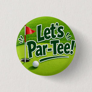 Bóton Redondo 2.54cm Golfe Vamos Par tee com bandeira de golfe no verde