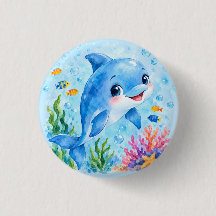 Golfinho Aquarela Fofo Subaquático