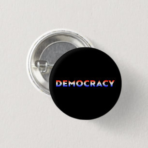 Bóton Redondo 2.54cm Gradação da democracia preto branco-branco-azul pa