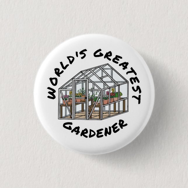 Bóton Redondo 2.54cm Grande Jardineiro do Mundo, Engraçando Engraçado (Frente)
