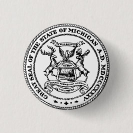 Bóton Redondo 2.54cm Grande selo do estado de Michigan