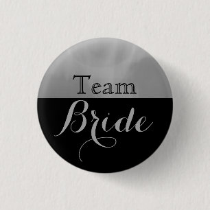 Bóton Redondo 2.54cm Gray & Black Wedding Team Bride