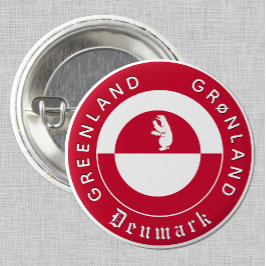 Bóton Redondo 2.54cm Greenland Button, Patriotic, Greenland Flag