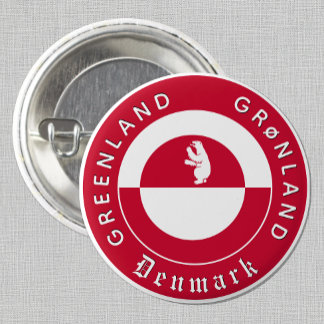 Bóton Redondo 2.54cm Greenland Button, Patriotic, Greenland Flag
